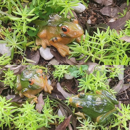 4 PCS Miniature Frog Statue, Outdoor Garden Figurines Decoration, Mini Cute Figures for Patio Yard Micro Landscape Fairy Garden Ornaments