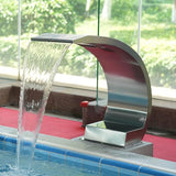 27'' Stainless Steel 304 Garden Cascade Waterfall & Pool Fountain, Silver Spray Water Curtain for Ground Ponds and Outdoor Waterfalls, Sheer Descent Water Feature