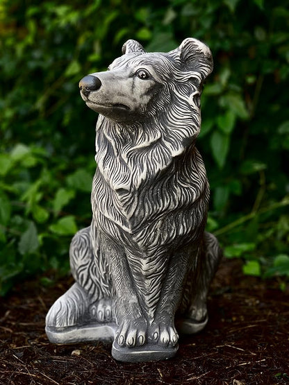 Large collie dog statue Cement collie ornament Garden collie decoration Custom dog figurine Concrete dog statue Stone dog memorial sculpture Concrete westie dog Unique large collie dog garden decor