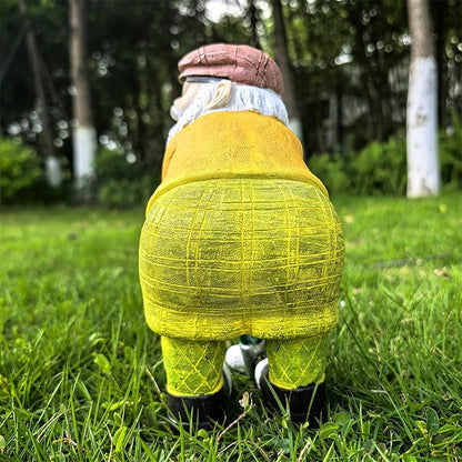 Garden Golfing Gnome Statue Decorative,Adorable Flower Bed Decor Gnome Sculpture for Patio Lawn