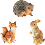 CLEVER GARDEN Cute Resin Garden Statue Decoration, Outdoor Lawn Yard Polyresin Animal Figurine Sculpture Ornament Décor, Fox Family