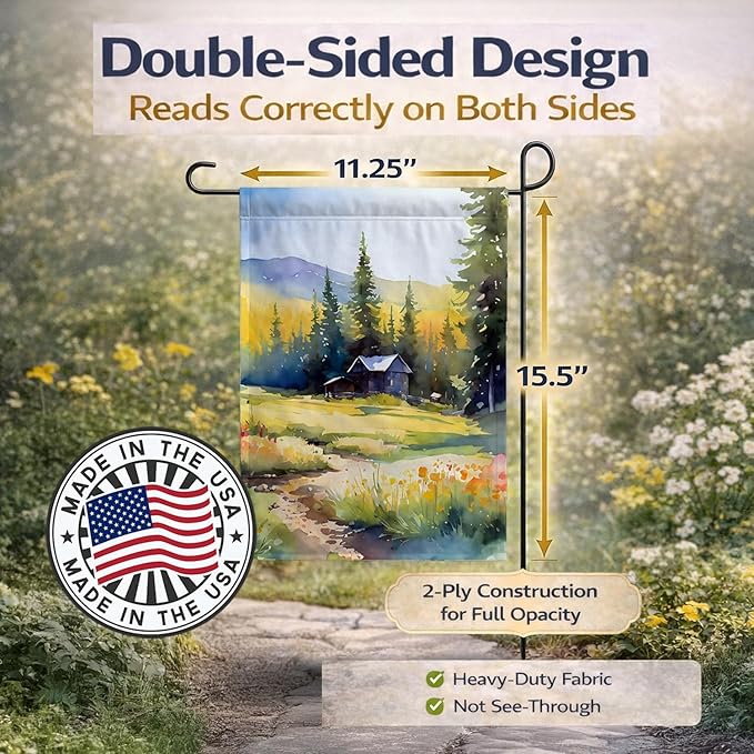 Caroline's Treasures Montana Bitterroot in Watercolor Garden Flag Mailbox Flag Decorative Yard Flag Banner Outside Patio Artwork Yard Flower Beds, Garden Size, Multicolor