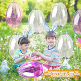 6 Pcs Inflatable Easter Eggs 16 Inch Light up Clear Inflatable Hanging Eggs Decoration for Lawn Indoor Outdoor Yard Easter Party Accessories