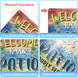 Metal Tin Signs Gift for Home Porch Bar Front Yard Wall Decor Back yard Tiki Bar Hot Tub Poster 8x12 inch (Welcome to Our Patio)