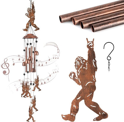 Bigfoot Wind Chimes for Outside Metal Sasquatch Wind Chimes Outdoor Indoors Wind Chime Garden Decor Gifts for Women Men Porch Patio Home Yard Porch Decoration