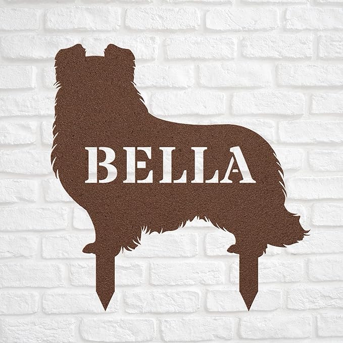 Personalized Shetland Sheepdog Copper Garden Statue Stake,Custom Sheltie Outdoor Yard Art Decor,Memorial Remembrance Sculpture for Yard Garden Porch Lawn Grassland Park Farm Flowerpot Decor.