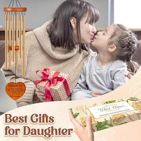 Daughter Gifts from Mom Dad, Daughter Birthday Gift - Wind Chimes, Mothers Day, Graduation, Birthday, Thanksgiving, Wedding Presents for Adult Teen