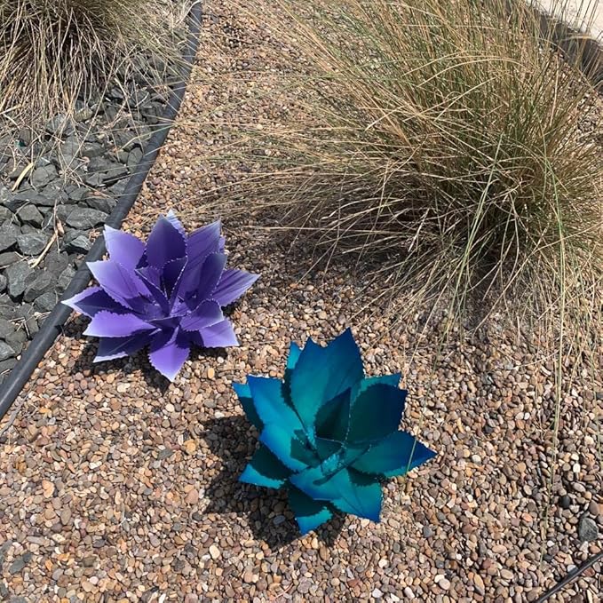Decorative Metal Agave (Cupreate) - Garden Art (Turquoise)