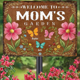 Personalized Garden Signs for Outside Custom Metal Tin Sign for Women, Retro Funny Mom Metal Sign Patio, Yard Rustic Home Decor Gift for Mothers Day, Grandmas, and Gardening Lovers