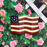 Metal American Flag Hanging Wall Art Indoor Outdoor Patriotic July 4th Ornament Patriotic Decorations 10''x14.8''(Large)