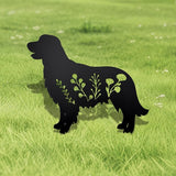 Dog Garden Stake - Unique Gift for Dog Lovers, Black Metal Outdoor Decor, Durable Yard Art Statue (Golden Retriever)