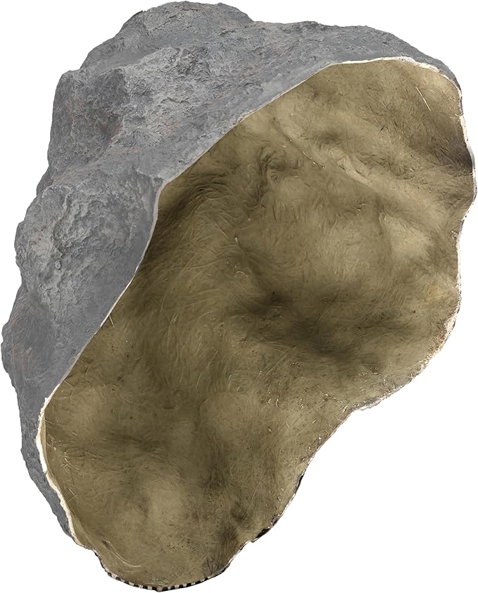 Gardenised Decorative Outdoor Weather-Resistant Artistic Artificial Faux Stone Rock, Garden Patio Granite Grey Fiberglass Stone, Charm Shaped