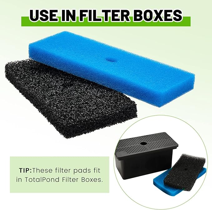 Retisee 2 Sets Replacement Pond Filter Pads for Outdoor Ponds Coarse and Fine Filter Pads Set Compatible with 52231 and 52229 Box for Fish Pond Filters Pump/Motor Water Aquarium Fountain