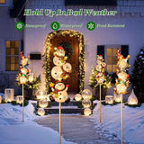 Homeimpro Solar Garden Lights Outdoor Yard Decorations Garden Gifts Gnomes Snowman Pathway Stake Lights with 18 LED Waterproof Lawn Outdoor Mothers Day Present for Mom Women (2Pack)