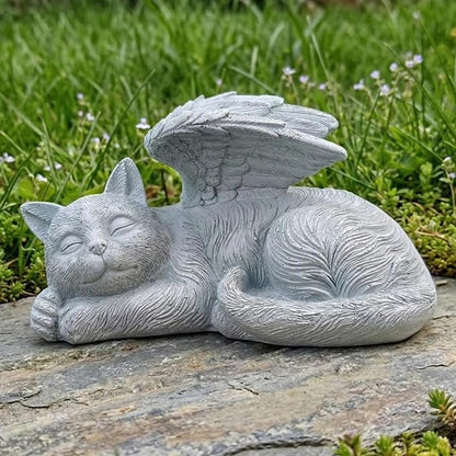 Elenon Cat Pet Memorial Stones Outdoor Statue, Angel Sleeping Cat Memorial Stones Garden Statue Decor, Pet Loss Sympathy Grave Gifts