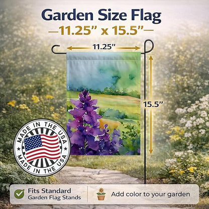 Caroline's Treasures New Jersey Violet in Watercolor Garden Flag Mailbox Flag Decorative Yard Flag Banner Outside Patio Artwork Yard Flower Beds, Garden Size, Multicolor