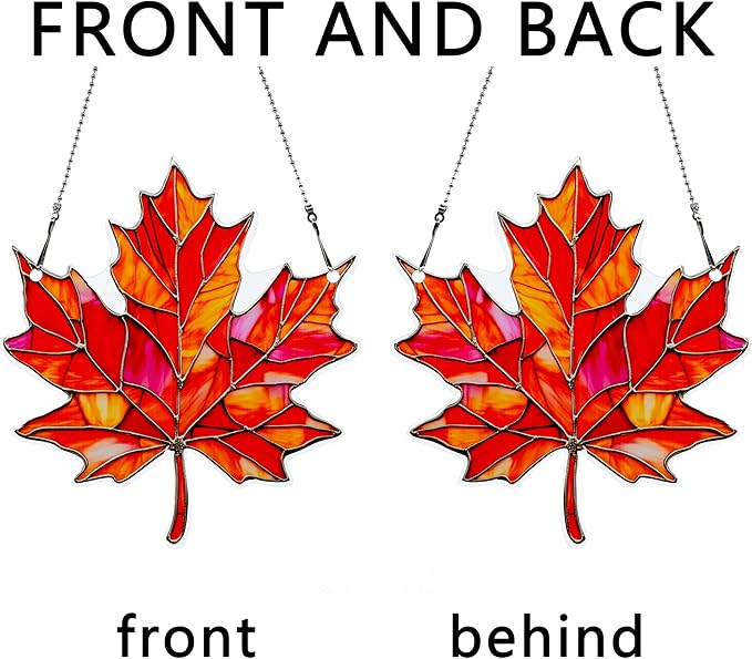 Maple Leaf Fall Ornaments Colorful Window Hanging Decorations Home Wall Decor for Indoor Outdoor