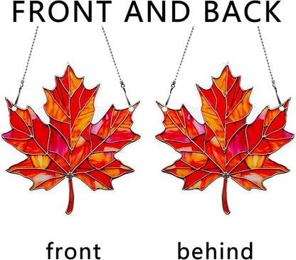 Maple Leaf Fall Ornaments Colorful Window Hanging Decorations Home Wall Decor for Indoor Outdoor