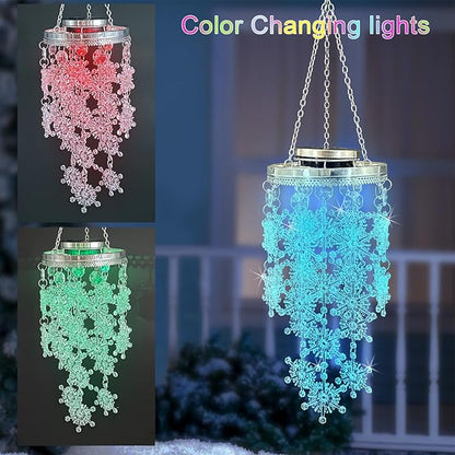 Solar Wind Chimes with Color Changing LED Lights - Outdoor Christmas Decor for Garden, Patio, Yard - Birthday Gifts for Women & Men