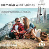 FSVGYY Wind-Chimes-Outdoor-Deep-Tone, Large Soothing Melodic Tones Windchimes, Wind Chimes for Outside, Memorial Wind Chime Best Gift for Mom Women Grandma Neighbors(32" Silver Coated Aluminum)