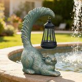 Solar Garden Statues Decor Squirrel with LED Lantern ,Outside Solar Squirrel Decor for Garden,Home,Lawn,Yard, Balcony Ornament- Unique Housewarming Gifts