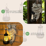 Solar Dragon Statue Outdoor Garden Decor - Medieval Fantasy Yard Art, Whimsical Lawn Ornaments, Unique Decorations Outdoor & Gifts, Weather-Resistant Animal Figurine Gift with Handmade Look