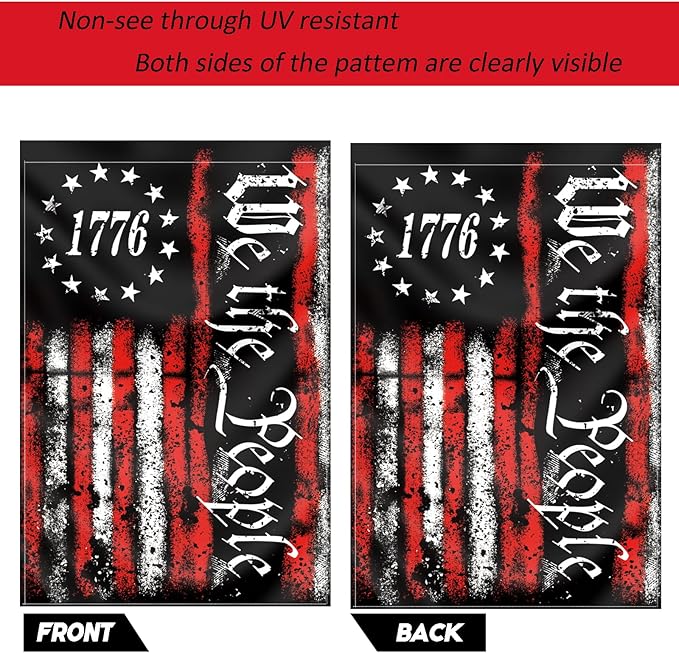 We The People 1776 Flag Double Sided 12x18in Outdoor Betsy Ross 13 Star American Constitution Flags for Yard Lawn Home Garden Decor Flag