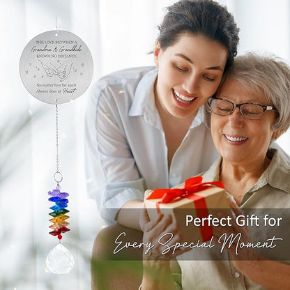 Gifts for Grandma Birthday Gift - Crystal Suncatcher Rainbow Maker - Unique Hanging Window Decor - Sentimental Keepsake - Meaningful Gift for Grandmother from Grandkids