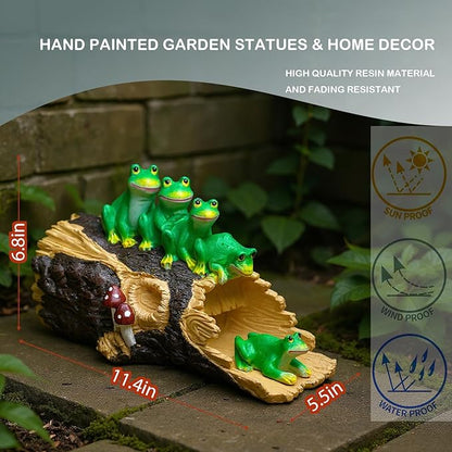 Elenon Cute Frog Decorative Gutter Downspout Extension Statue, Gutter Guardian Rain Downspout Splash Block Outdoor, Garden Rain Downspout Extender for 3" × 4" Downspouts Decor