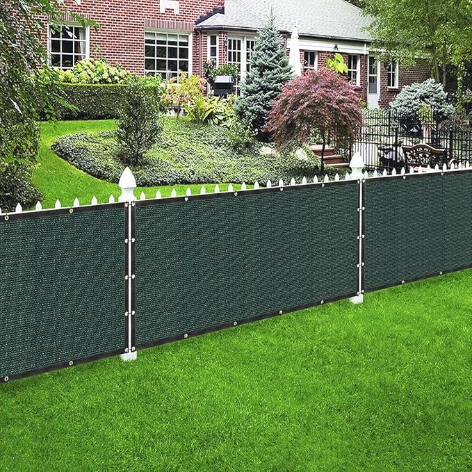 Houssity Green 3' x 91' Balcony Deck Fence Privacy Screen Cover Panel Shade Cloth Fabric for Chain Link Fence Patio Pool Railing Driveway Walkway Porch Playground Dog Kennel Residence Commercial Use