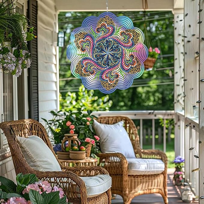 Mandala Gifts for Mom, Moms Wind Spinners, Mother's Day Best Gift for Mom, Mother Birthday Gift from Daughter Son, Love Reminder Gifts for Mother's Day, Garden Decor Gifts for Outside,Purple,12in