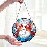 Cardinal Suncatcher Stained Glass Window Hanging Decor Cardinal Remembrance Gifts Cardinals Memorial Gifts for Loss of Loved One, Women Grandma Mom, Mothers Day Birthday for Bird Lovers