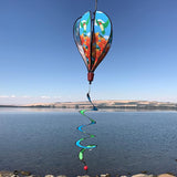 In the Breeze Hummingbird Lily 6-Panel Kinetic Hot Air Balloon Wind Spinner,11" W x 17" H, 26" Tail,1059