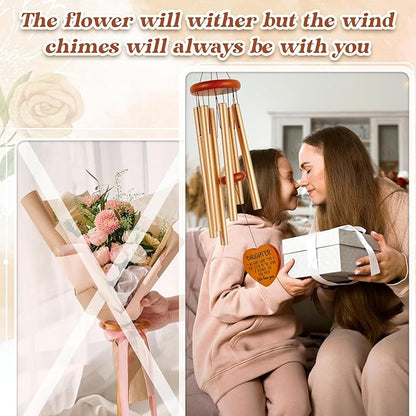 Daughter Gifts from Mom Dad, Daughter Birthday Gift - Wind Chimes, Mothers Day, Graduation, Birthday, Thanksgiving, Wedding Presents for Adult Teen, Large 36 inch
