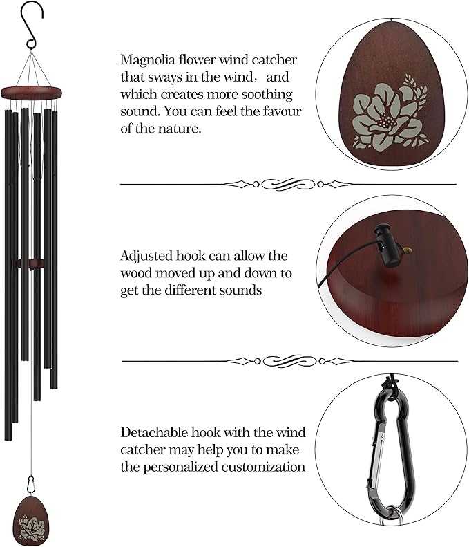 Suntimber Extra Large Wind Chimes Outside Deep Tone, 58" Memorial Wind Chimes for Loss of Loved One,Memorial Sympathy Gifts, Church Wind Chime for Outside Garden,Yard,Patio and Lawn
