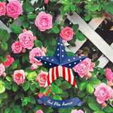 Rustic Metal 3D Barn Americana Stars, Patriotic USA Flag Wall Star with God Bless America Sign, July 4th Country Decor for Indoor & Outdoor Wall Decoration