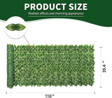 Artificial Ivy Privacy Fence Screen,39.4" X 118" UV-Anti Fake Leaves Plant Vine,Privacy Hedges Wall for Indoor Outdoor Garden Backyard Decor,Color Watermelon Leaves