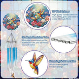 Hummingbird Wind Chimes for Outside - Hummingbird Wind Chimes with 3D Wind Spinners for Bird Lover, Hanging Art Ornament with Card for Indoors Room Home Wall Garden Patio Yard Porch Backyard