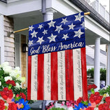 Artofy God Bless America 4th of July Home Decorative House Flag, Garden Yard American Stars Stripes Outside Decor, USA Patriotic Outdoor Large Burlap Decoration Double Sided 28 x 40