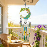 Peacock Dream Catchers Windchimes with Copper Bells 28" Peacock Wind Chimes for Outside Compose‌ Zen Atmosphere Suitable for Outdoor, Garden, Unique Peacock Home Decor Ideal Gift