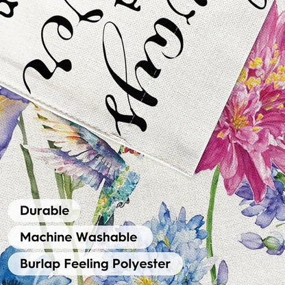 AVOIN colorlife Always Loved Never Forgotten Memorial Garden Flag 12x18 Inch Double Sided, Hummingbird Spring Summer Yard Outdoor Decoration