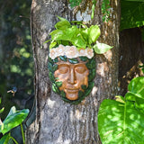 Arcadia Garden Products Large Whimsical Tree Face Planter, 8"x10.5", Outdoor Tree Hugger, Woman Spirit Sculpture for Garden Art Decor, Birdfeeder, Hangs on Trees, Fences or Walls, Willow