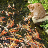 PACETAP Pond Netting Kit 10 x 10 Ft for Leaves, Heavy Duty Koi Pond Cover, Pool Protective Cover Netting with Stakes Protecting Koi Fish from Birds, Cats, Predators