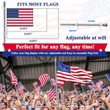 PHITRIC 6 FT Flag Pole Kit, Tangle Free Spinning Weather Resistant Rustproof Stainless Steel Flagpole Suitable for 3x5 Heavy Garden Flag 1" Dia Flag Pole for Outdoor or Outdoor Wall-Mounted Flagpole