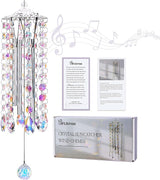 GiftAmaz Crystal Suncatcher Wind Chimes with 4 Tuned Tubes, Hanging Prism Rainbow Maker Chandelier Crystal Pendant Wind Chime Window Hanging Ornament Gift for Women Friends Home Garden Decor Birthday