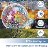 Solar Lights Outdoor Decorative Solar Mosaic Garden Stakes Cracked Glass Decorative Waterproof Outdoor Lights for Landscape Patio Yard Walkway Decoration Multi