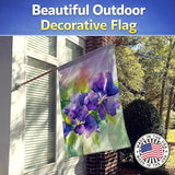 Caroline's Treasures New Jersey Violet in Watercolor House Flag Large Porch Sleeve Pole Decorative Outside Yard Banner Artwork Wall Hanging, Polyester, House Size, Multicolor
