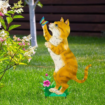 Decorative Garden Stakes with cat Design,Ideal for Cat Lovers for Yard Art, Outside, Patio, Outdoor Decor, Garden Decorations, Lawn Ornaments