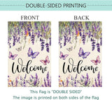 Baccessor Spring Summer Flower Garden Flag Lavender Butterfly Floral Welcome Small Yard Burlap Double Sided Vertical Seasonal Farmhouse Wedding Yard Outdoor Decoration 12.5x18 Inch