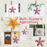 POXOHO Starfish Garden Decorations Outdoor, Starfish Wall Decor Art for Fence Patio Yard, 12" Hanging Glass Sculpture, Outdoor Wall Art Ocean Gifts for Women & Men (Pink)